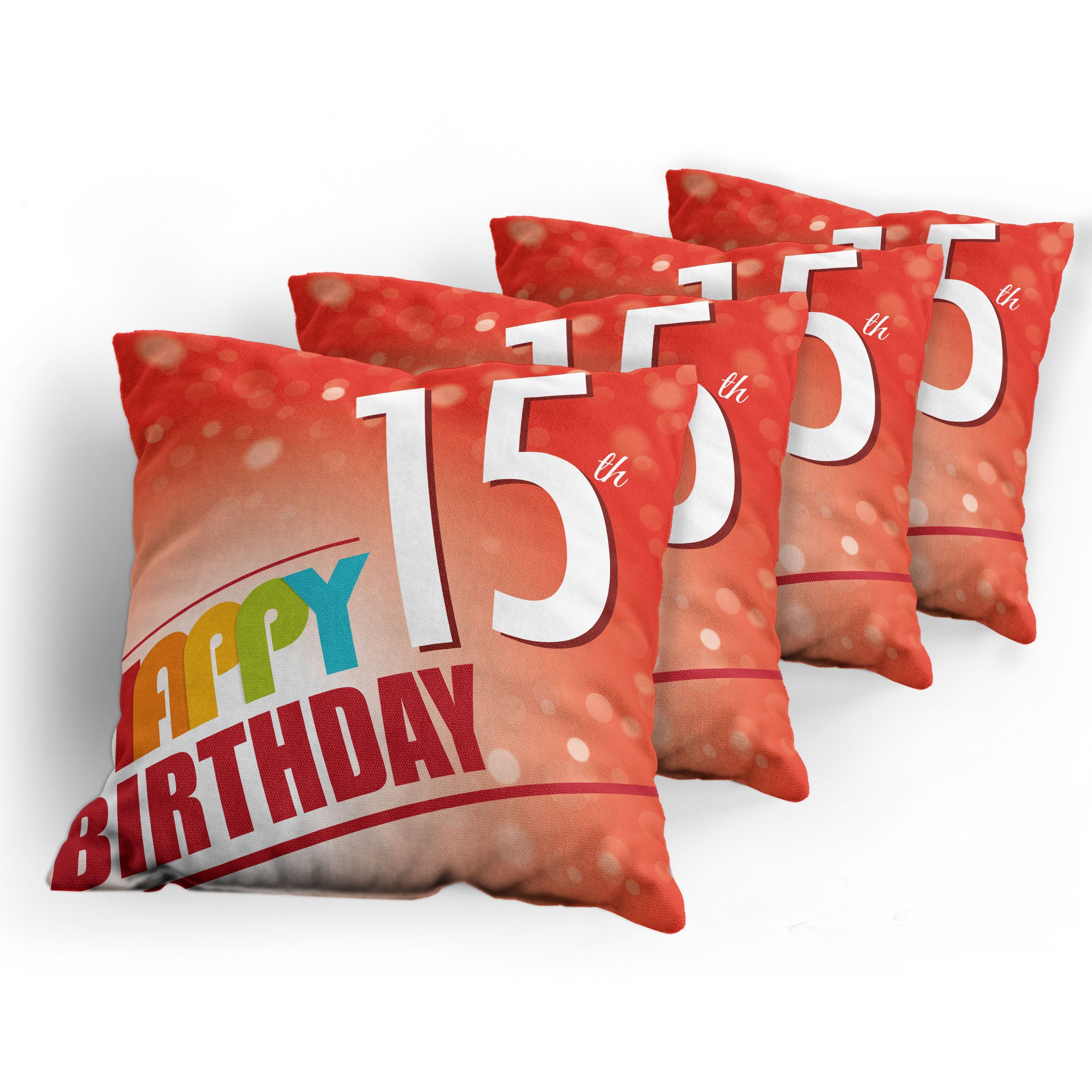 15. Kissenbezüge Abakuhaus Modern Doppelseitiger (4 Digitaldruck, Accent Geburtstags-Konzept rot Stück),