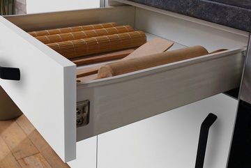 wiho Küchen Küchenzeile "Simi", wahlweise mit E-Geräten, mit verstellbaren Füßen, Soft-Close-Funktion in Schubkästen und Auszügen, Breite 220 cm