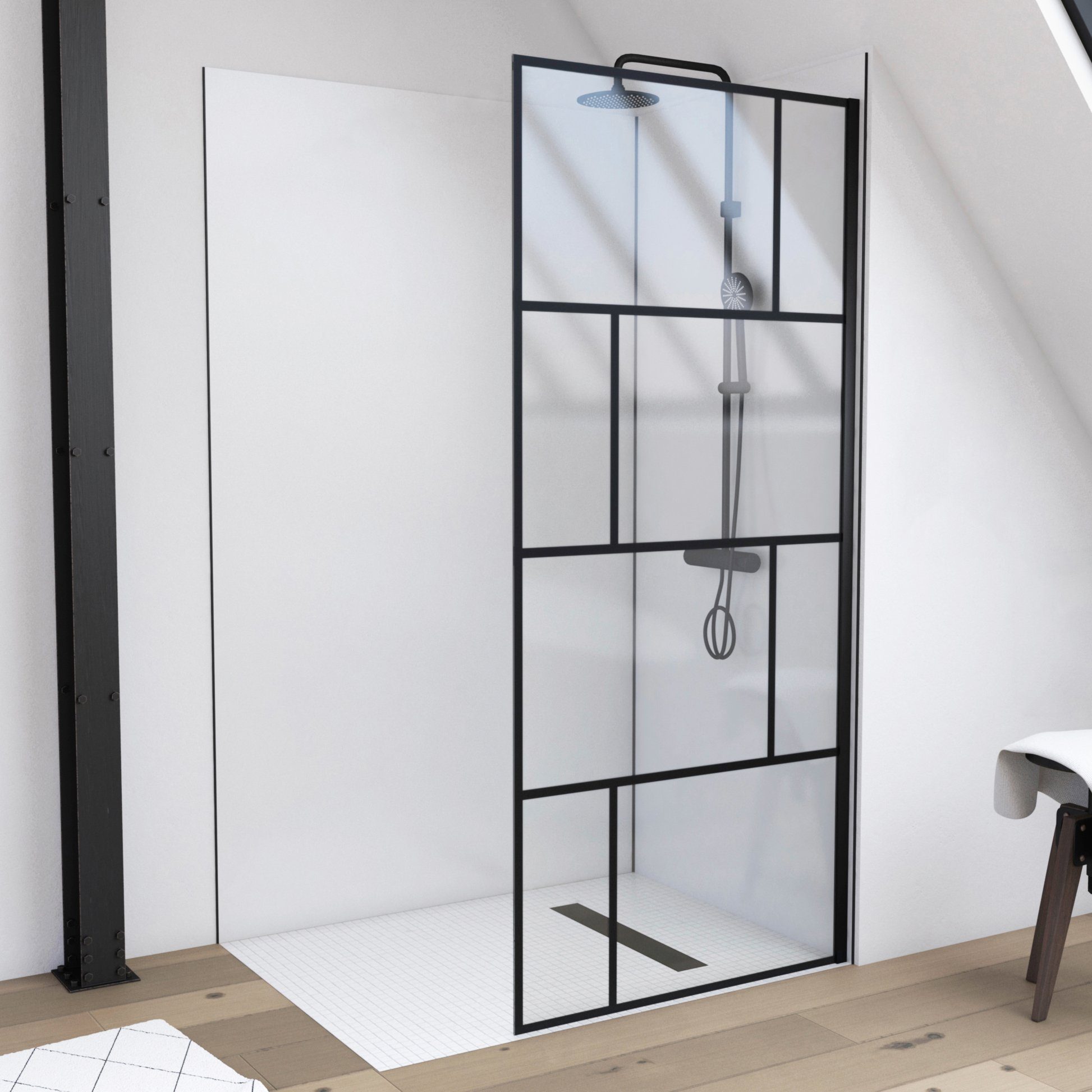 Aurlane Duschwand Walk-In Bricks 90 cm x 195 cm günstig online kaufen