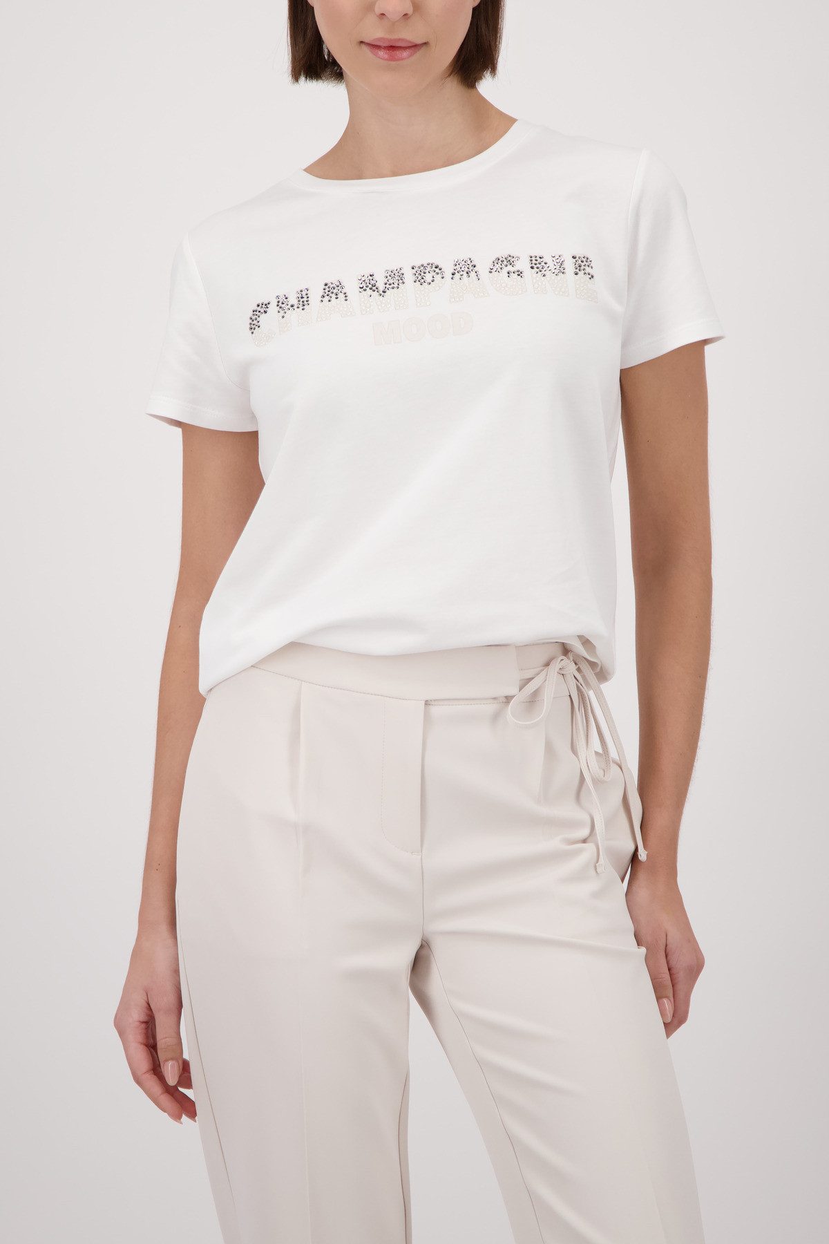 Monari T-Shirt Shirt Schmuckschrift Regular fit mit Strasssteinen günstig online kaufen