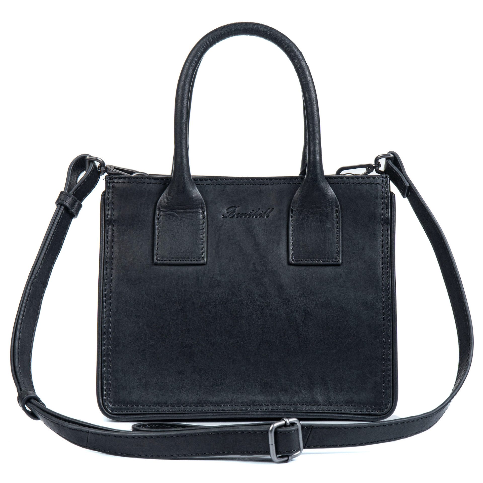 Benthill Henkeltasche Damen Echt Leder Tasche Henkeltasche Handtasche Frauen Schultertasche, Reißverschlussfach – Bild 2 von 5