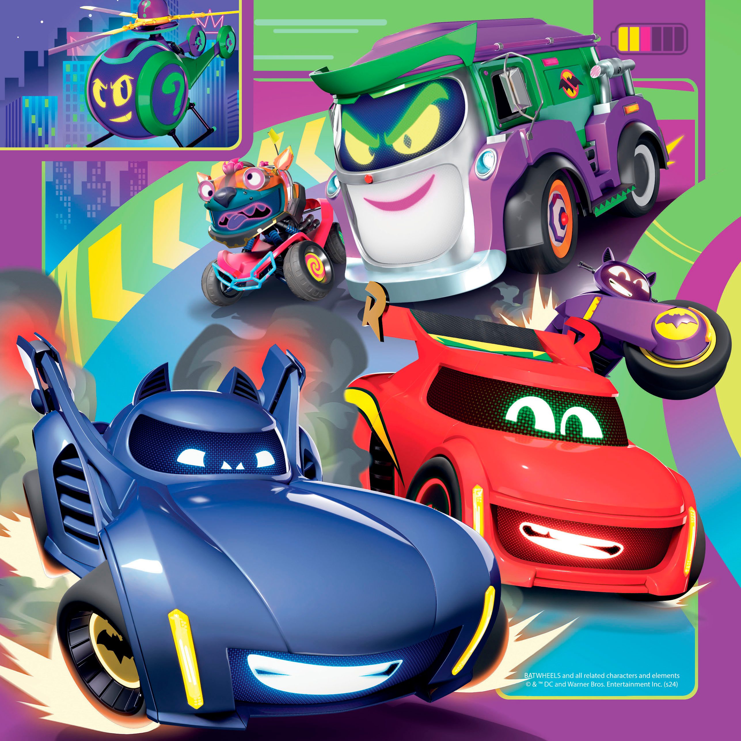Ravensburger Puzzle An alle Batwheels!, 147 Puzzleteile, 3 x 49 Teile; Made in Europe