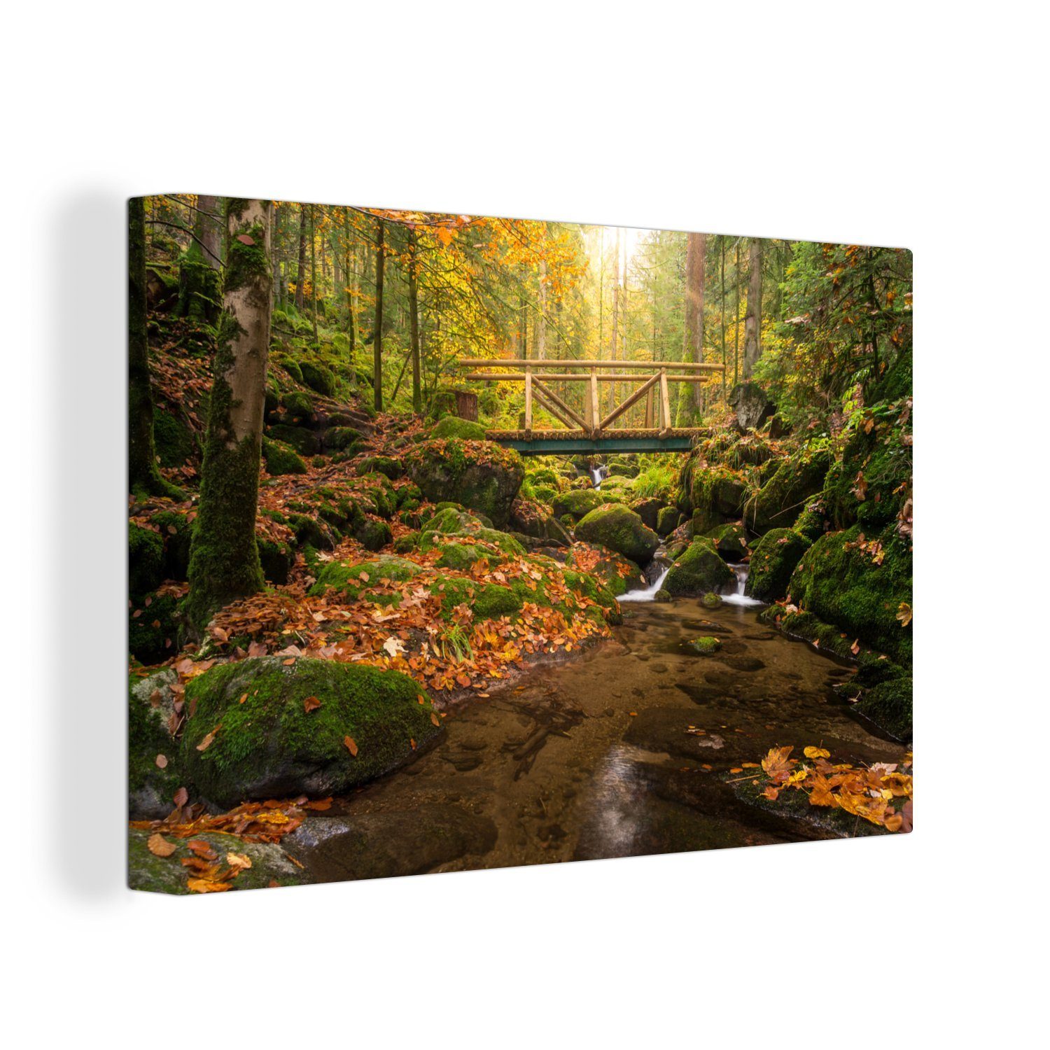 OneMillionCanvasses® Leinwandbild Der Schwarzwald in Deutschland im Herbst, (1 St), Wandbild Leinwandbilder, Aufhängefertig, Wanddeko, 30x20 cm