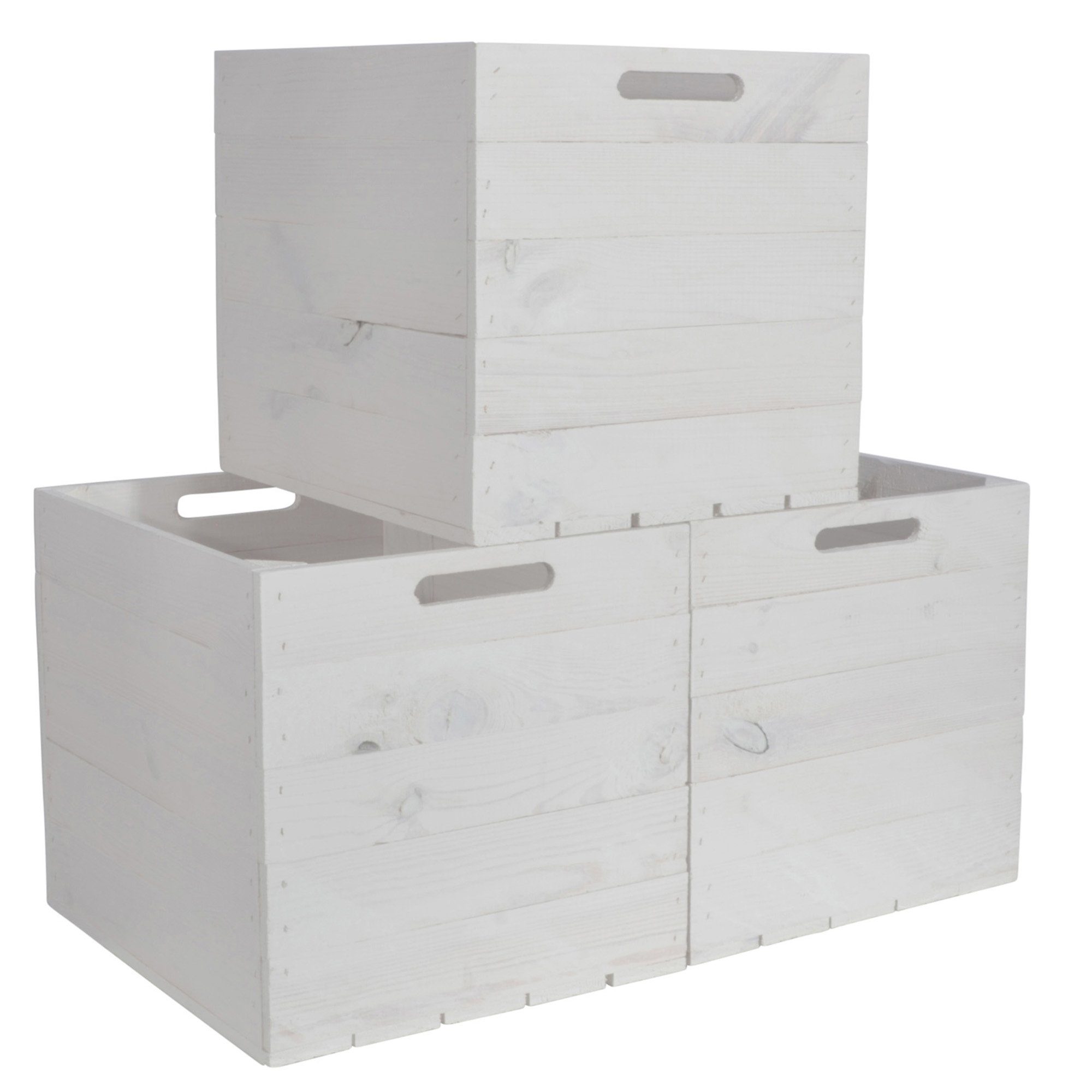 CHICCIE Holzkiste Kallax Aufbewahrungsbox Weiß 33x38x33cm (3 St)