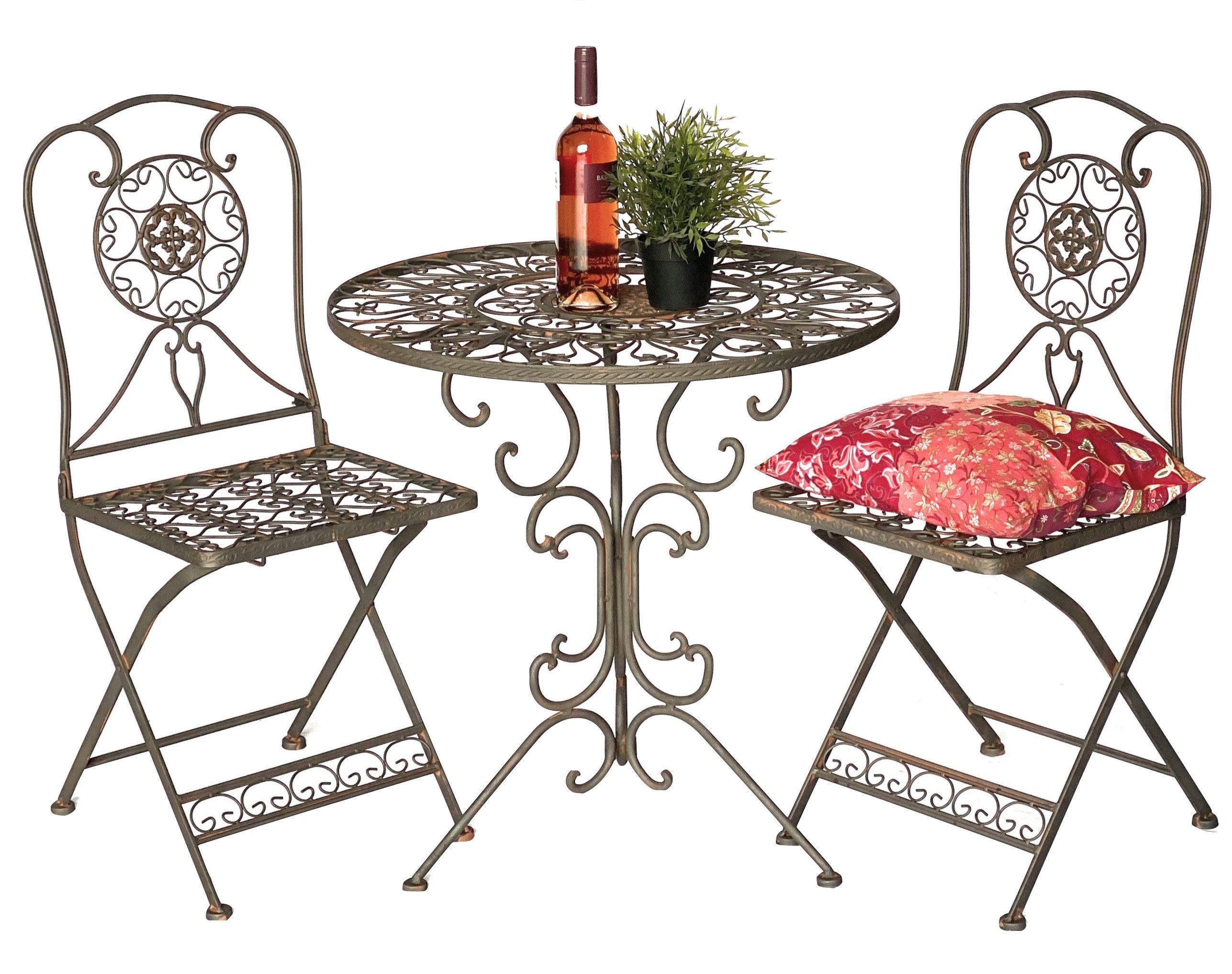 DanDiBo Sitzgruppe Eisen Garten Bistroset Tecla mit 2 Стульяn klappbar