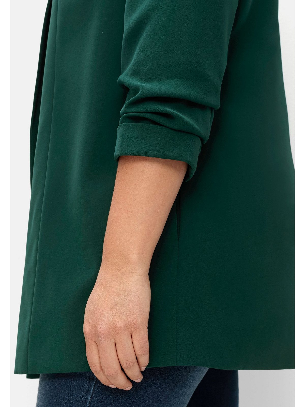 Sheego Longblazer Große Größen mit Schalkragen und gerafftem 3/4-Arm