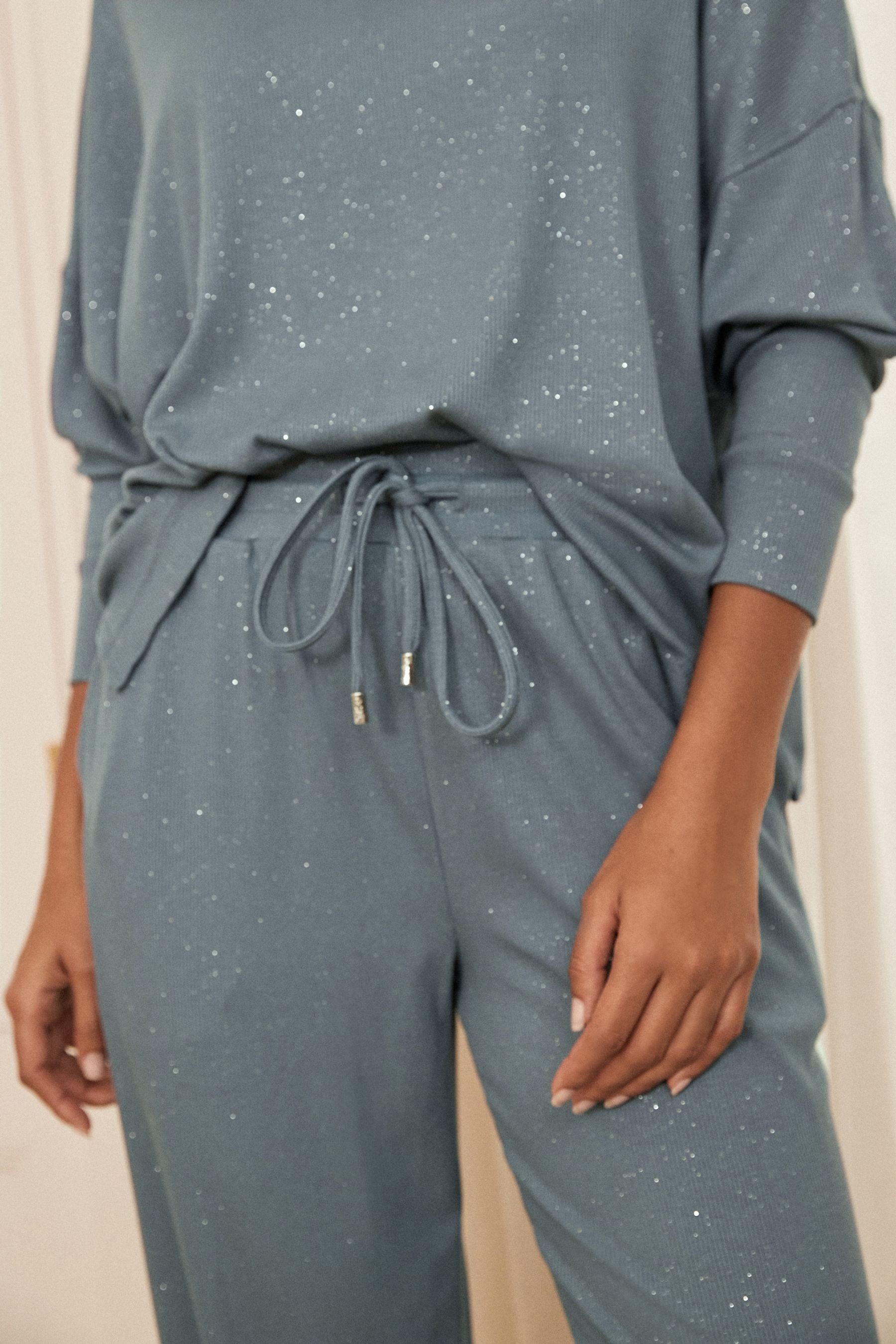 Next Pyjama Sparkle Langärmeliger Pyjama (2 tlg) gerippter Blue