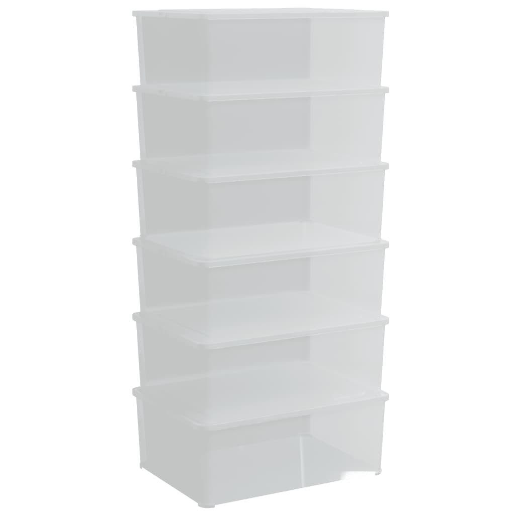 vidaXL Aufbewahrungsbox Aufbewahrungsboxen 6 Stk. Kunststoff 10 L Stapelbar (6 St)