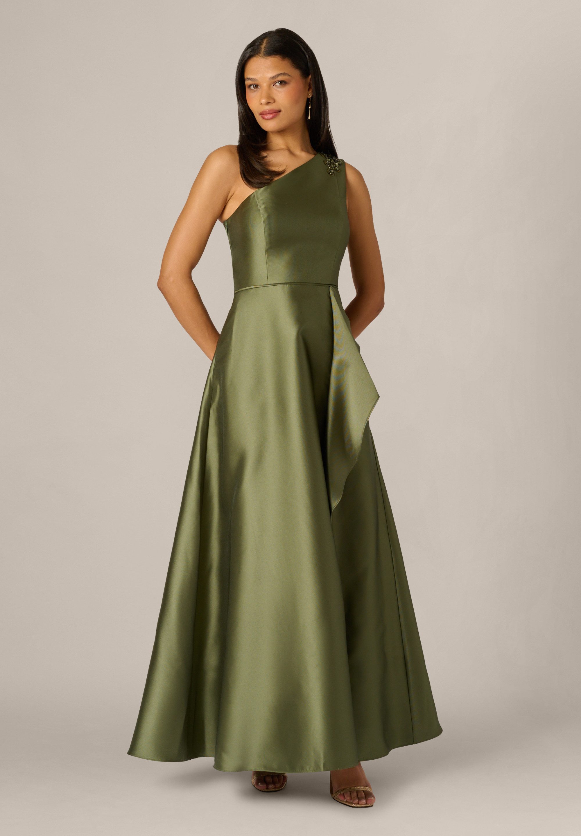 Adrianna Papell Abendkleid One Shoulder Mikado Gown Glamourös, fließend, elegantes Finish