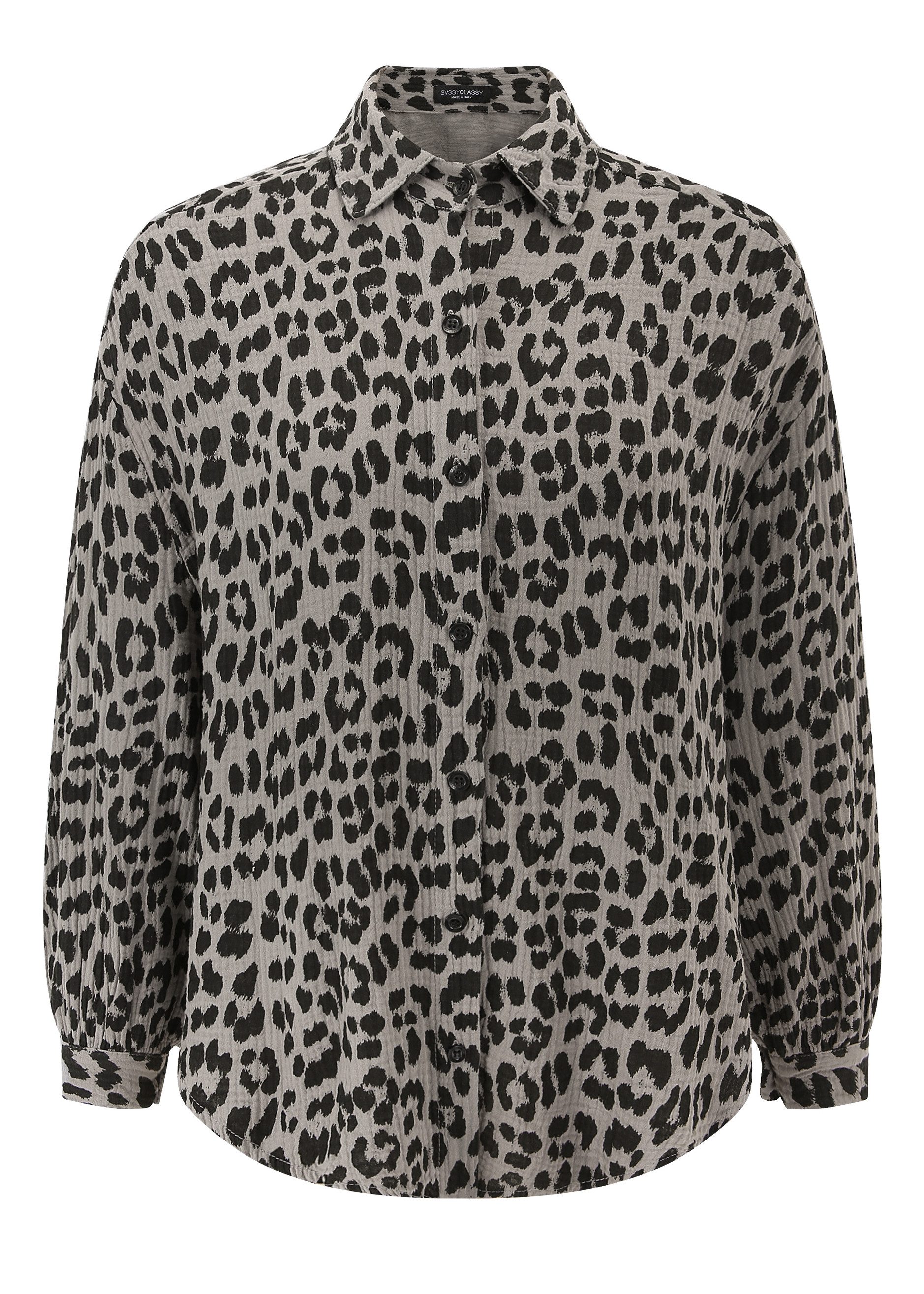 SASSYCLASSY Longbluse Leo Oversize Musselin Bluse günstig online kaufen