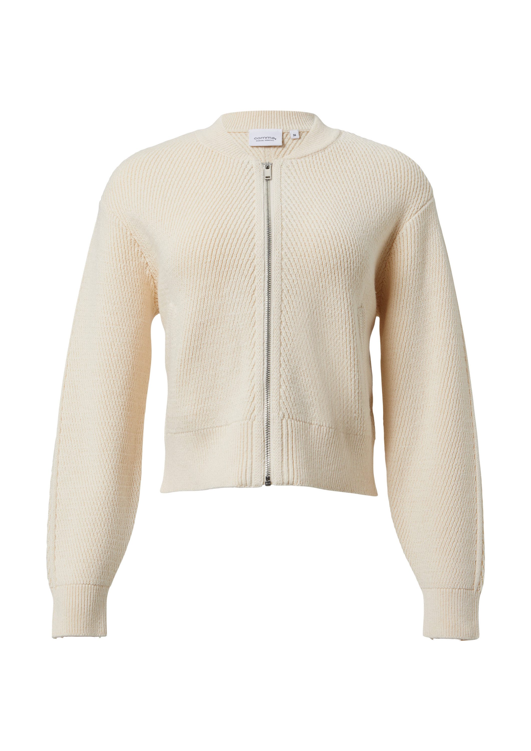 comma Cardigan Strickjacke Kurze Strickjacke mit Eingrifftaschen