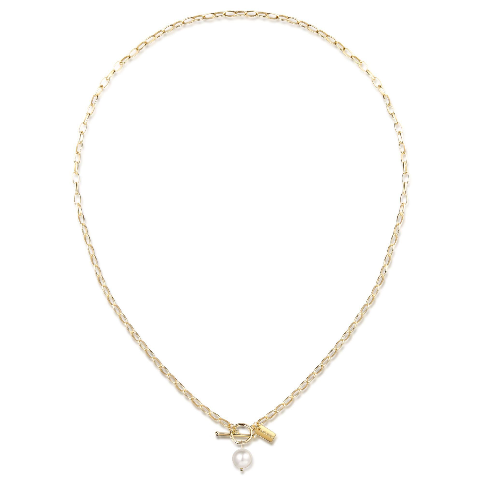 AILORIA Silberkette SAYURI Halskette (1-tlg), 925 Sterling Silber vergoldet Süßwasserperle. Reduzierter Preis € 169,95. Unverbindliche Preisempfehlung € 249,00