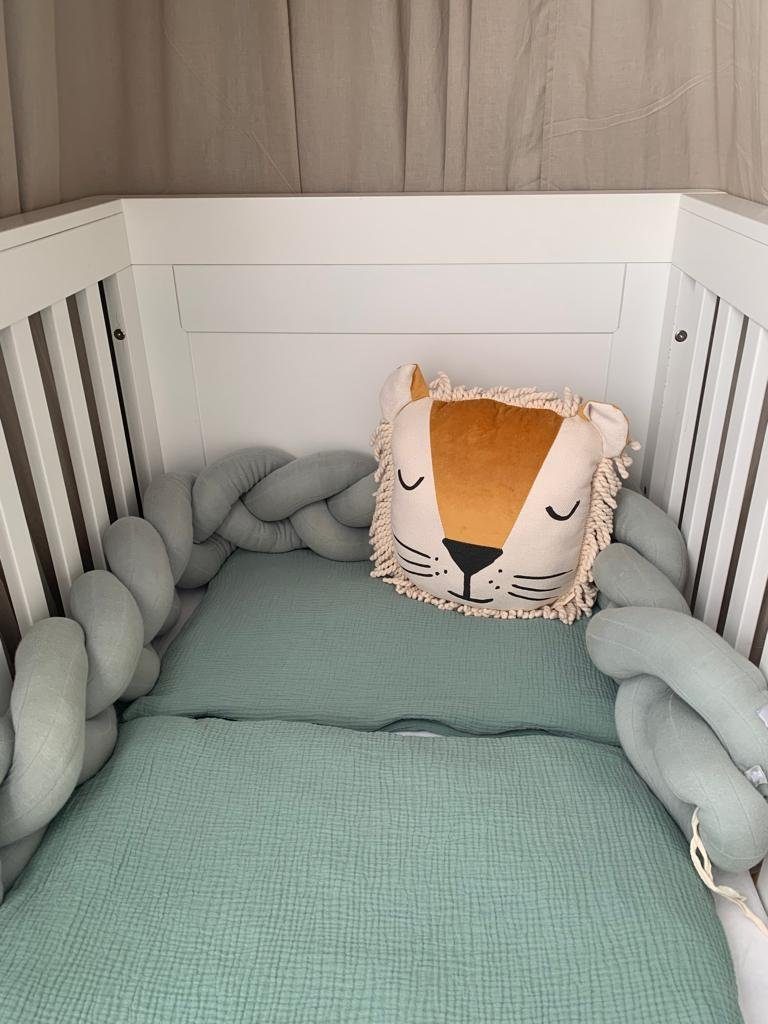 Kinderbettwäsche Musselin Kinderbettwäsche – Babybettwäsche – 100% Baumwolle – uni, von Herzen, Handgenäht