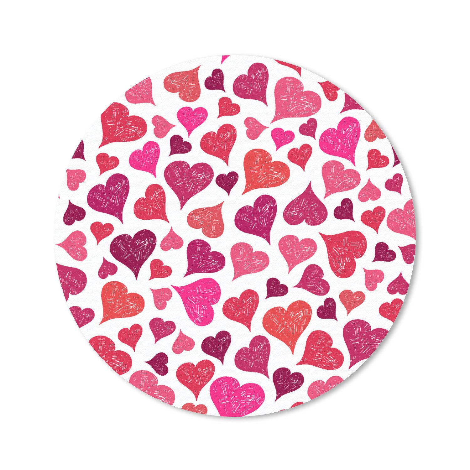 MuchoWow Mauspad Valentinsgeschenk für ihn - Liebe - Herz (1-St), Mousepad mit Rutschfester Unterseite, Gaming, Rund, 30x30 cm