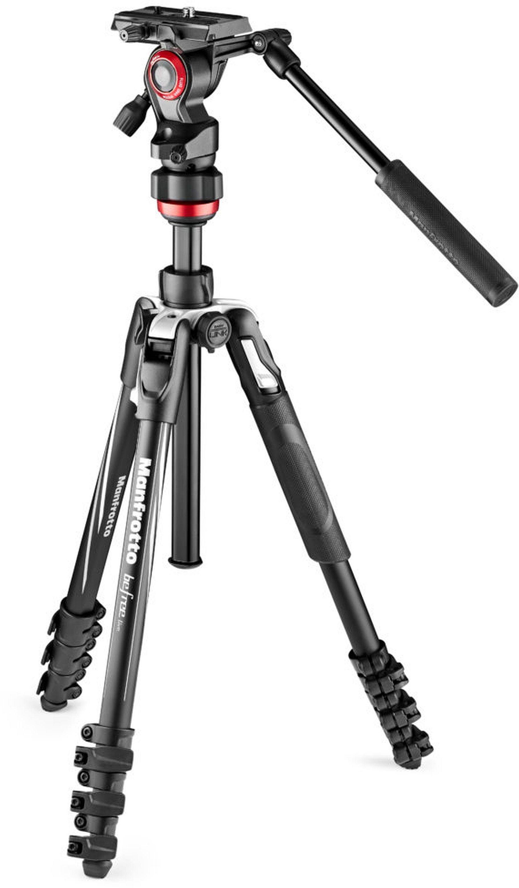 Manfrotto Befree Live Alu Klemmverschluss mit Kit, Stativhalterung Fluid-Vid