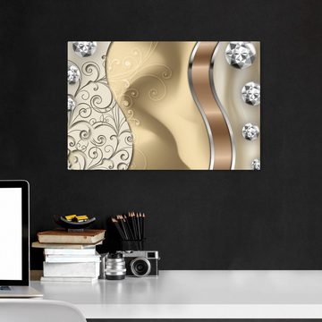 wandmotiv24 Leinwandbild elegante Diamanten abstrakt, Abstrakt (1 St), Wandbild, Wanddeko, Leinwandbilder in versch. Größen