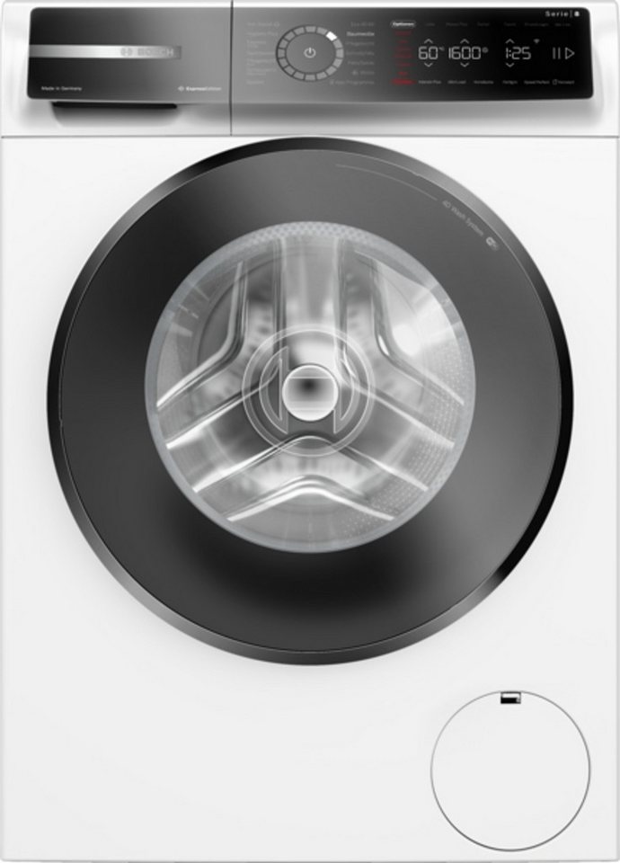 BOSCH Waschmaschine Serie 8 WGB2560H0, 10 kg, 1600 U/min, Eco Silence Drive, AquaStop, Nachlegefunktion