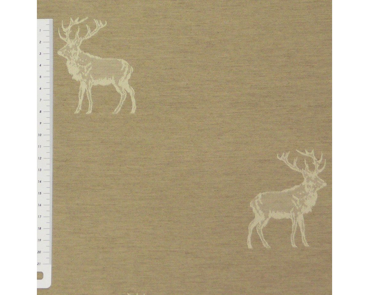 Thumbnail - SCHÖNER LEBEN. Stoff Dekostoff Wendestoff Hirsch beige sand 140cm Höhe