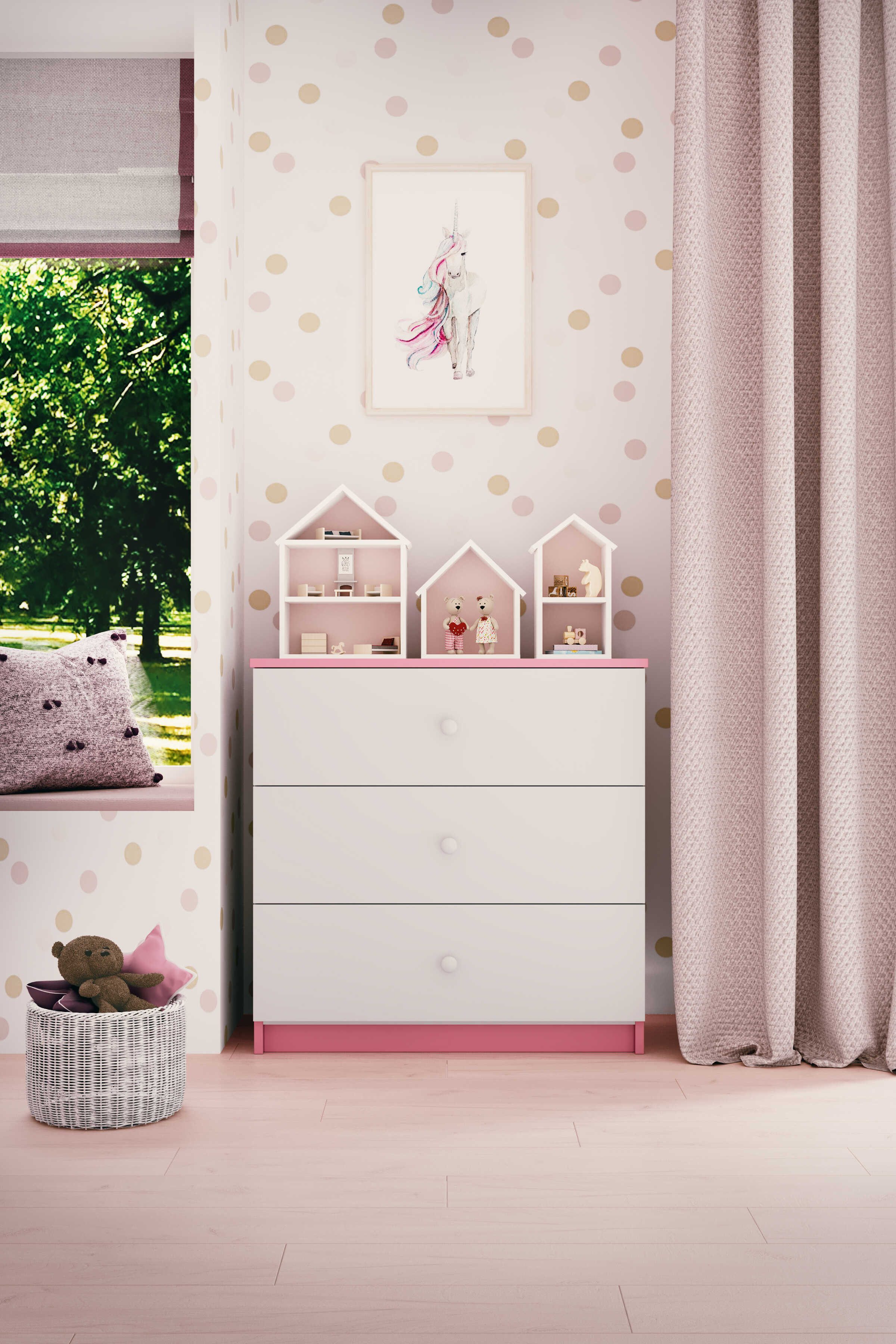 Raumhirsch Furniture Kinderregal Kinderkommode mit Motiv, Spielzeugregal mit Schubladen - Kinderzimmermöbel, stabile Konstruktion, kindgerecht, verschiedene Farben & Designs