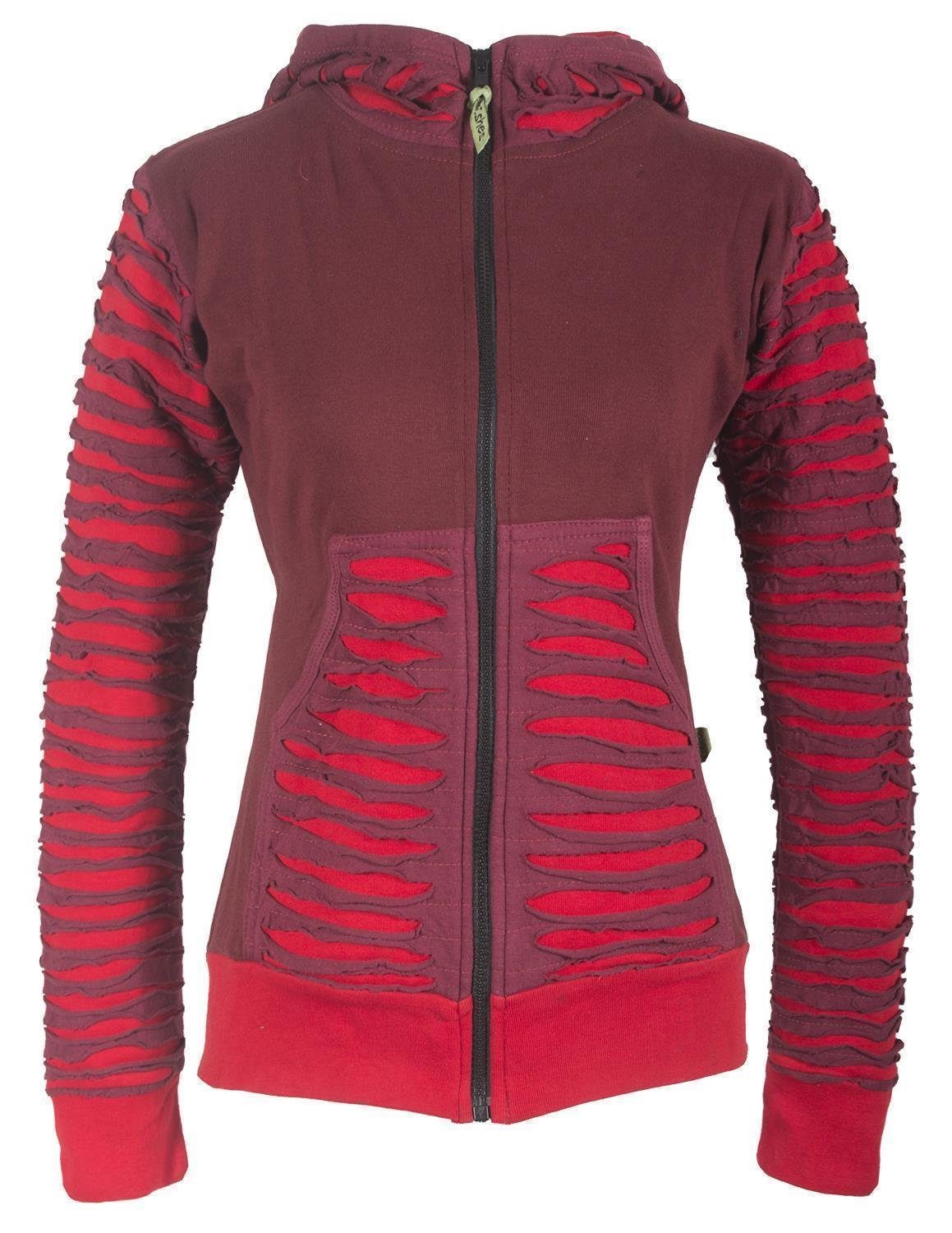 Kapuzensweatjacke Patchworkjacke Kapuzenjacke Hoodie Cutwork