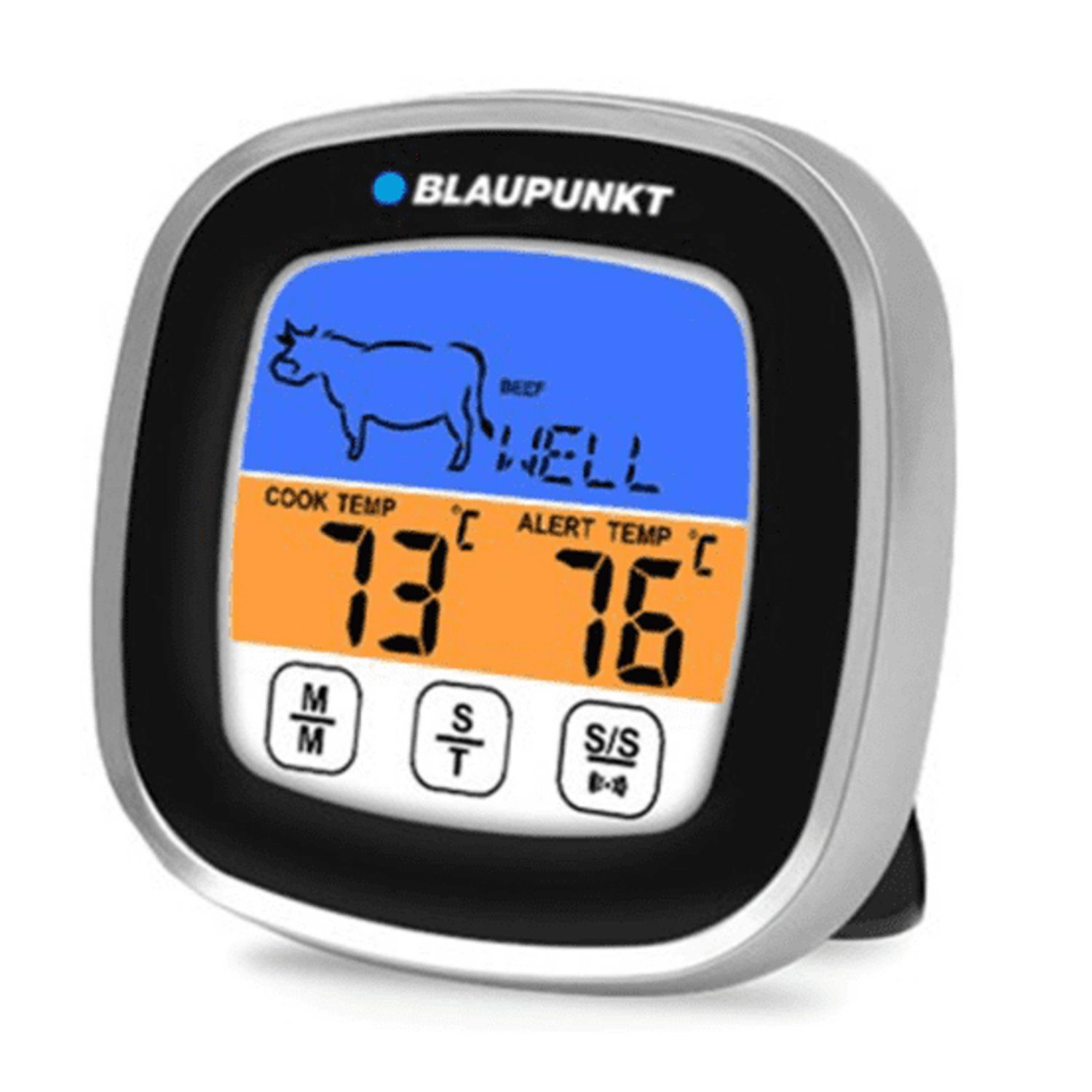 Blaupunkt Grillthermometer FTM501, -20-300 °C Auswahl an 8 Fleischsorten und 5 Garstufen; Touch-Display