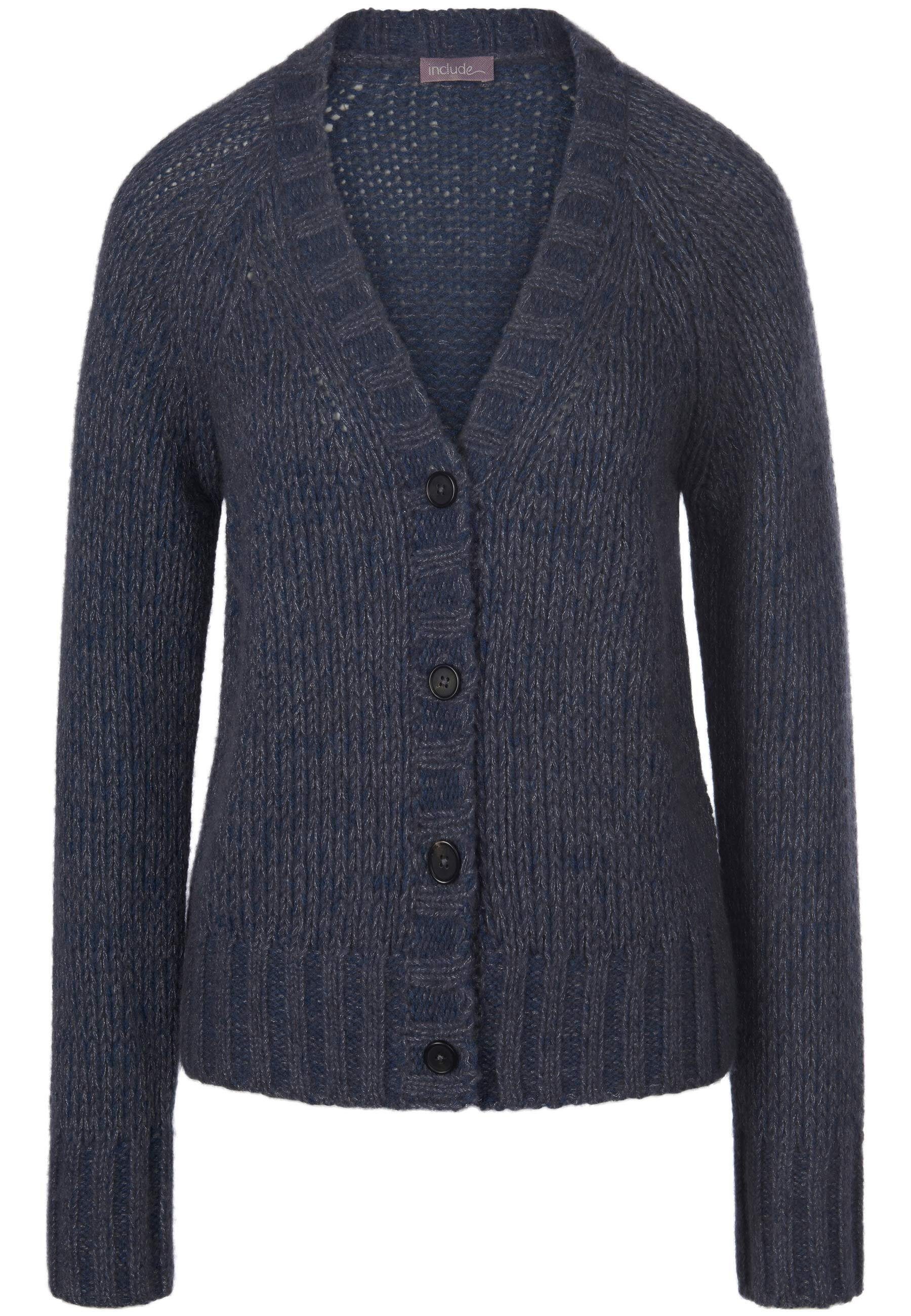 Strickjacke include jeansblau-melange wool