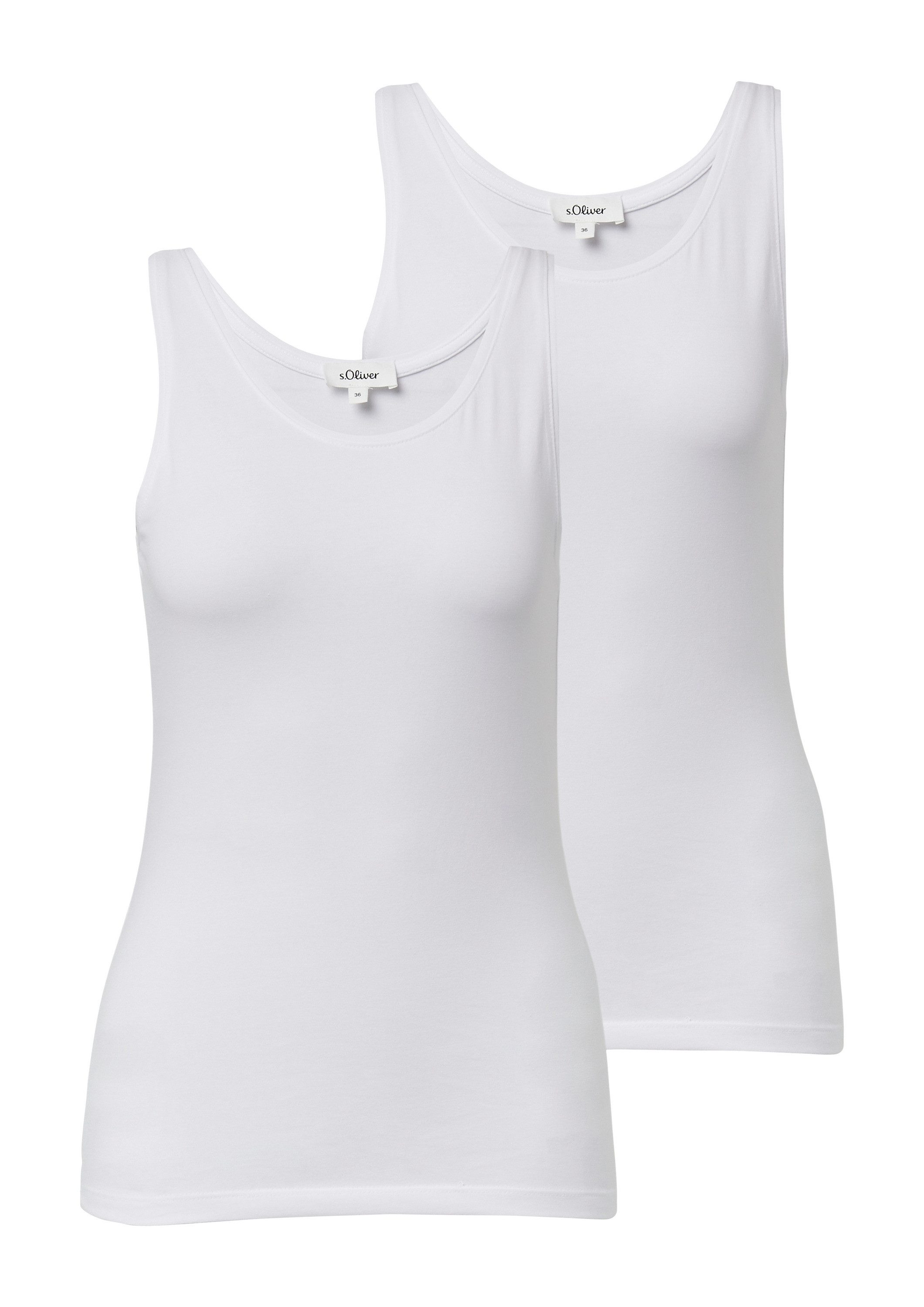s.Oliver Muscleshirt T-Shirt Basic Top aus Jersey im 2er-Pack