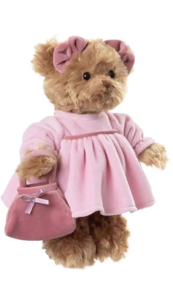 Bukowski Kuscheltier Teddybär Beautiful Ellen mit Tasche pink 25 cm Plüschteddybär Stoffbär