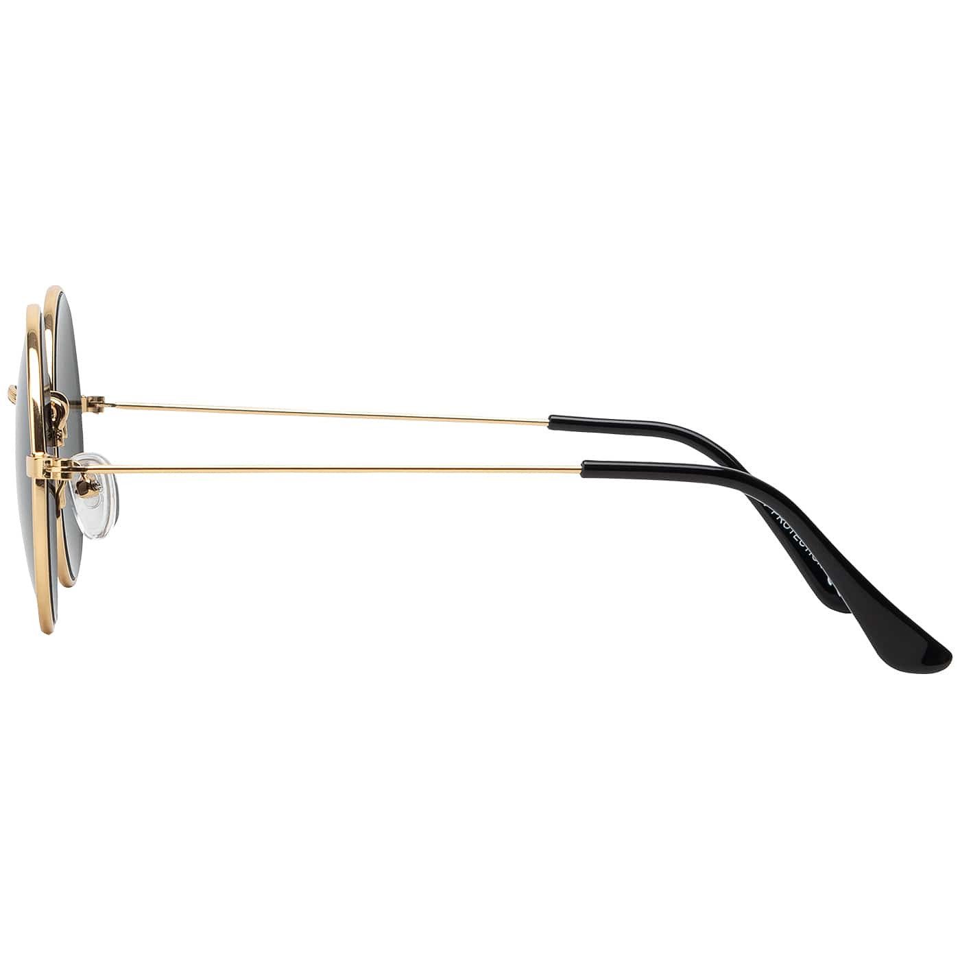 BEZLIT Eyewear Retrosonnenbrille Rund Form Designer Herren Sonnenbrille (1-St) mit Grau, Braun, Grünen Linsen
