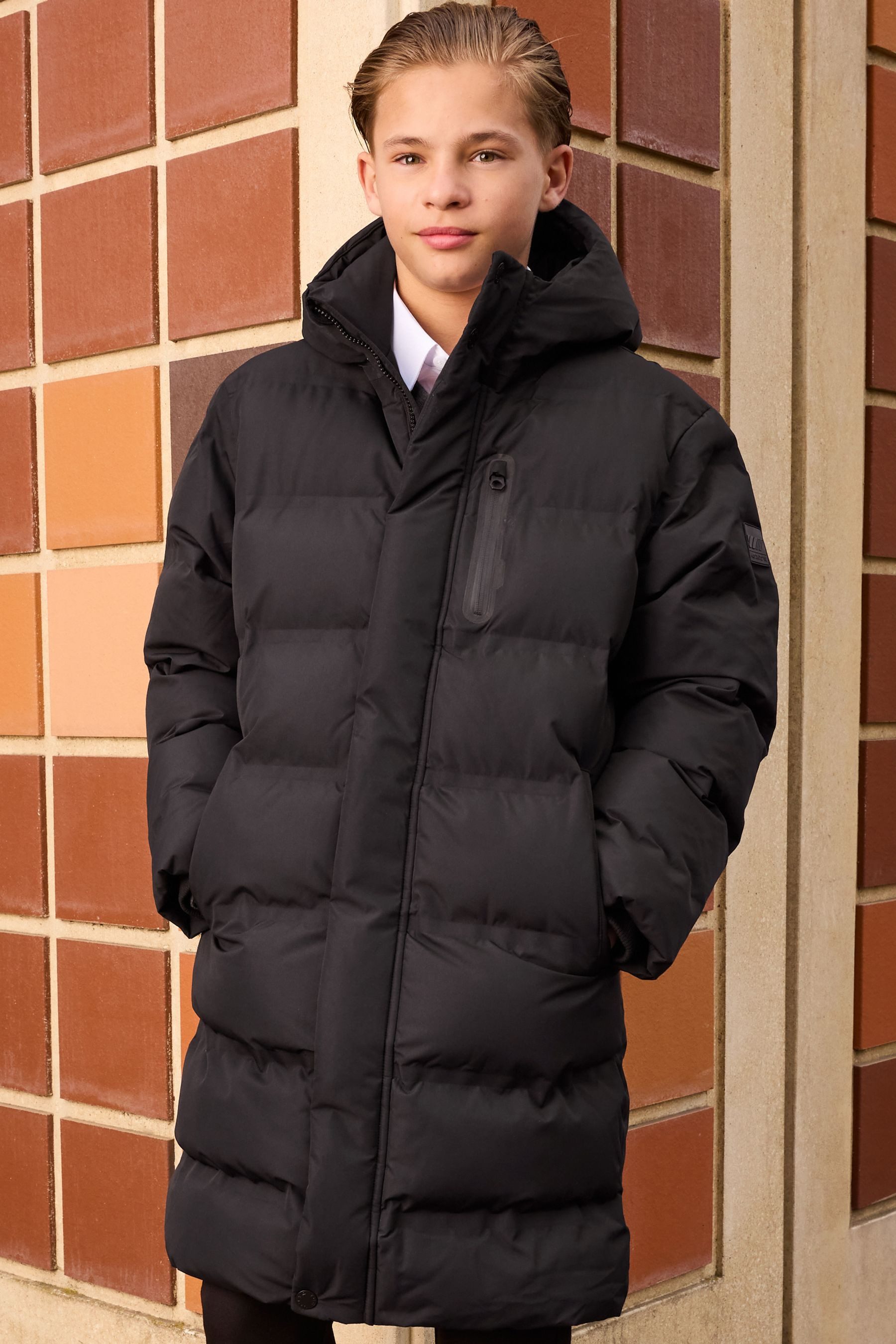 Next Funktionsmantel Wasserfester langer Puffermantel mit Fleecefutter (1-tlg)