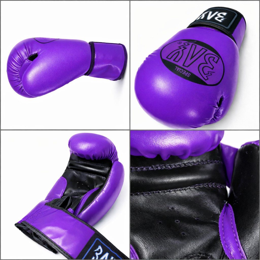 BAY-Sports Boxhandschuhe Future stabil & komfortabel für Boxen, Kickboxen, MMA & Sparring lila (Paar), 8, 10 und 12 Unzen, besonders stabil und komfortabel
