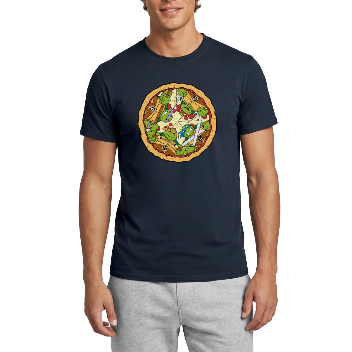 T-Shirt Teenage Mutant Ninja Turtles Pizza Logo Männer T-Shirt