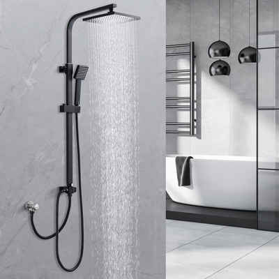 aihom Duschsystem mit Umsteller eckig Duschsäule für Badezimmer, Regendusche Duschset, mit Überkopfbrause, Handbrause, Duschsäule