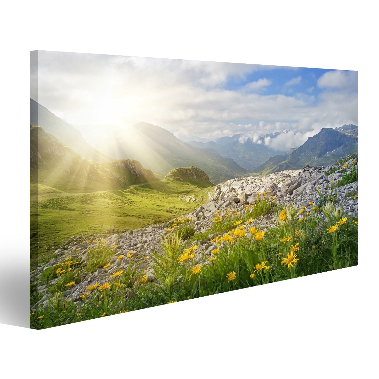 islandburner Leinwandbild Bild auf Leinwand Gebirgslandschaft In Vorarlberg Österreich Wandbild