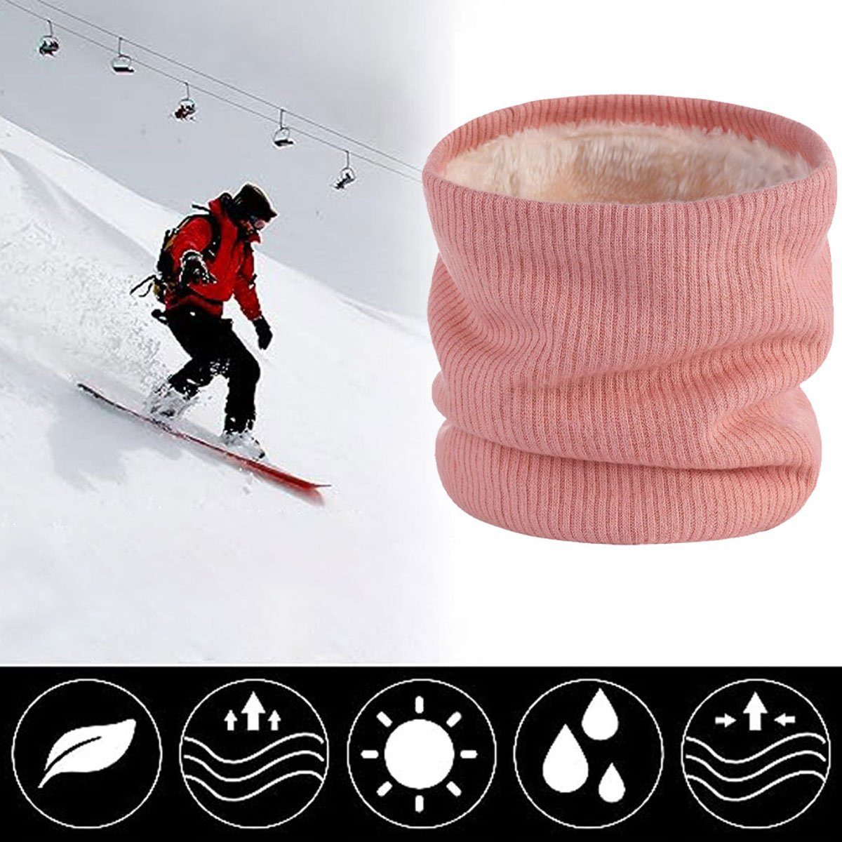 Jormftte Modeschal Winter Halsschlauch Herren Ski,Halswärmer Herren rosa Halstuch,für