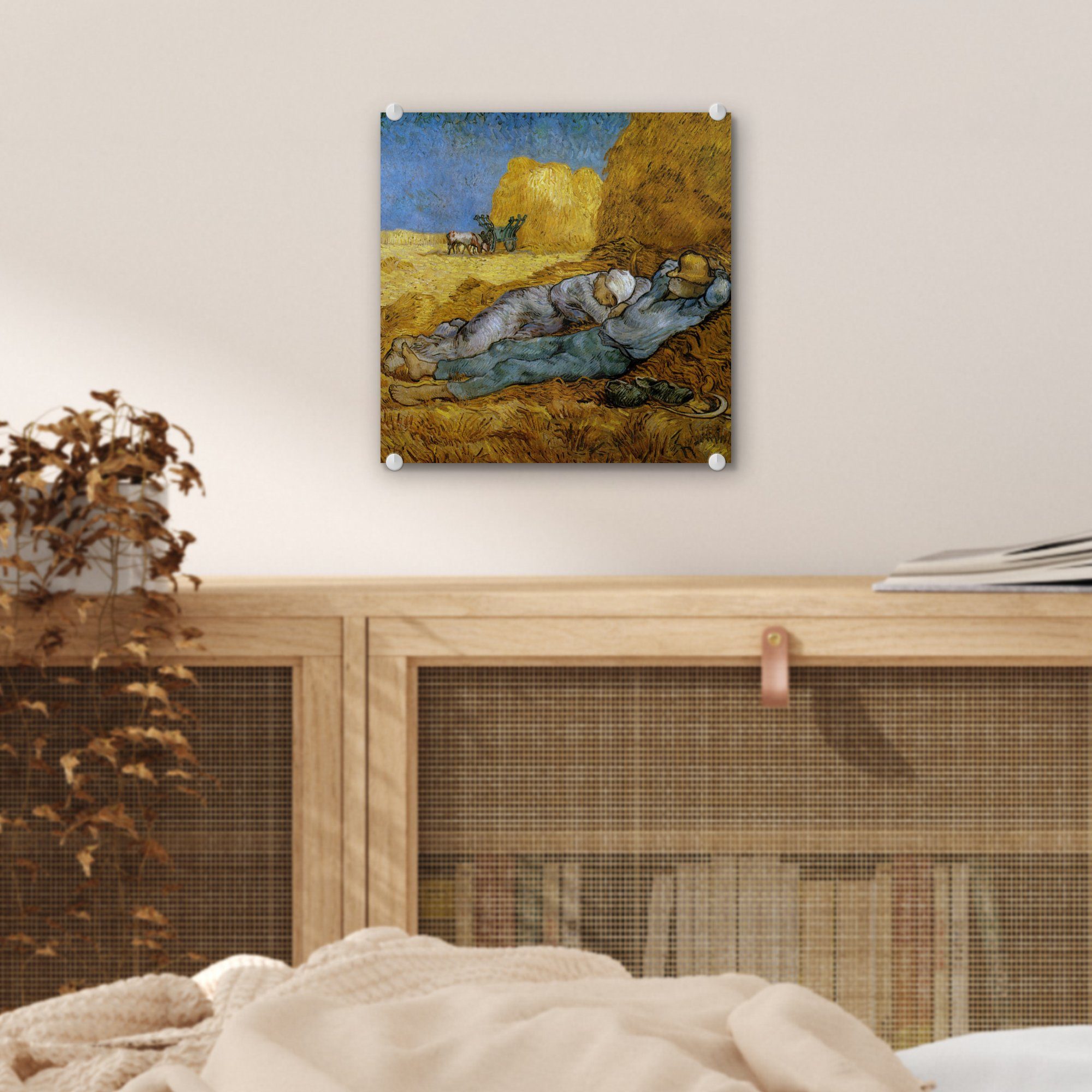 Acrylglasbild Foto Bilder auf Die Glasbilder von - Wanddekoration (1 auf - MuchoWow Gogh, Glas - Vincent Gemälde Wandbild Glas van St), Siesta -