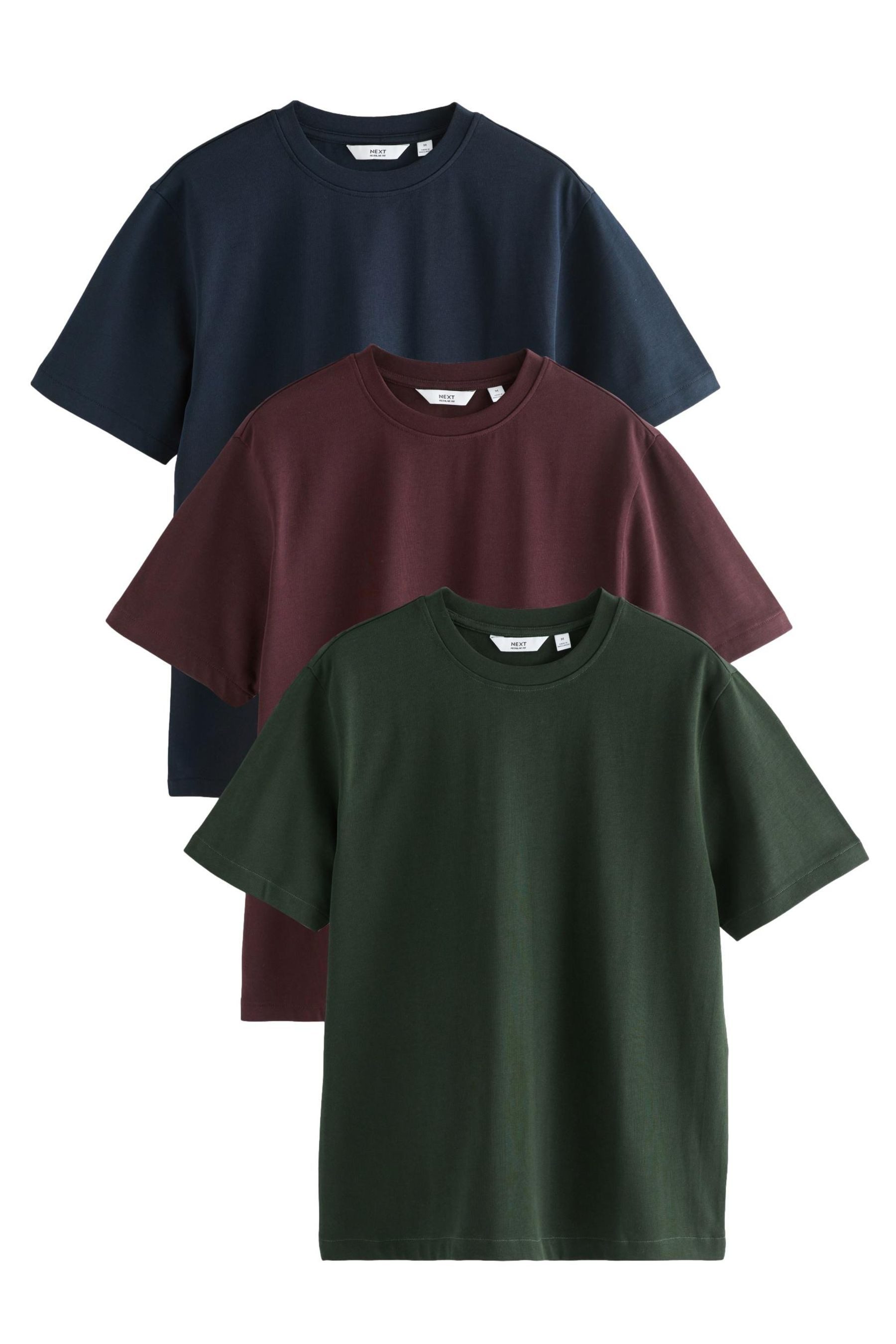 Next T-Shirt Schwere Relaxed Fit T-Shirts im 3er Pack (3-tlg) günstig online kaufen