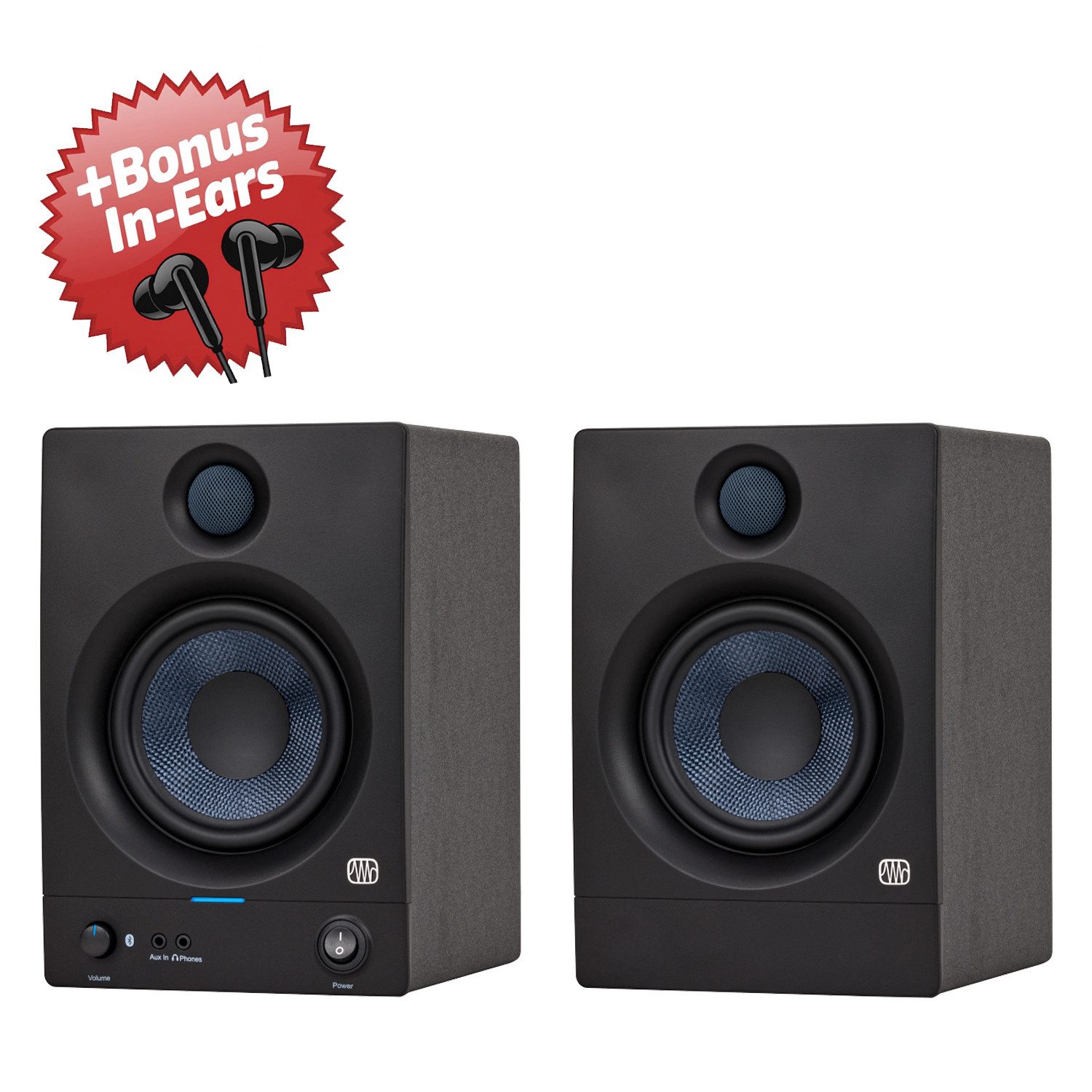 Presonus Presonus Eris 5BT Studio Monitor-Boxen 2nd Gen + Bonus In-Ear Digitales Aufnahmegerät (Studio Monitor-Boxen)