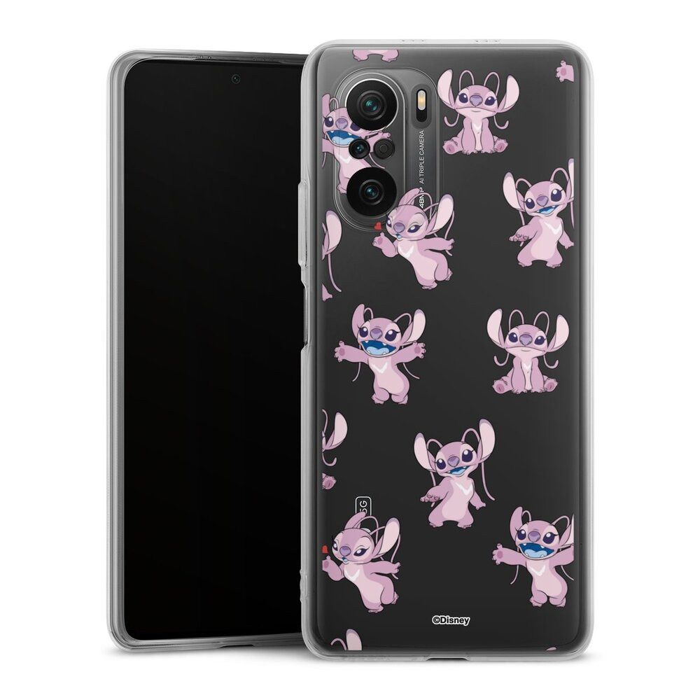 DeinDesign Handyhülle Lilo & Stitch Engel Disney Angel Faces Pattern Transparent, Xiaomi Poco F3 Silikon Hülle Bumper Case Handy Schutzhülle