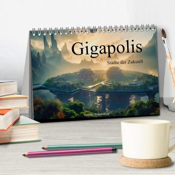 CALVENDO Wandkalender Gigapolis (Tischkalender 2025 DIN A5 quer), CALVENDO Monatskalender