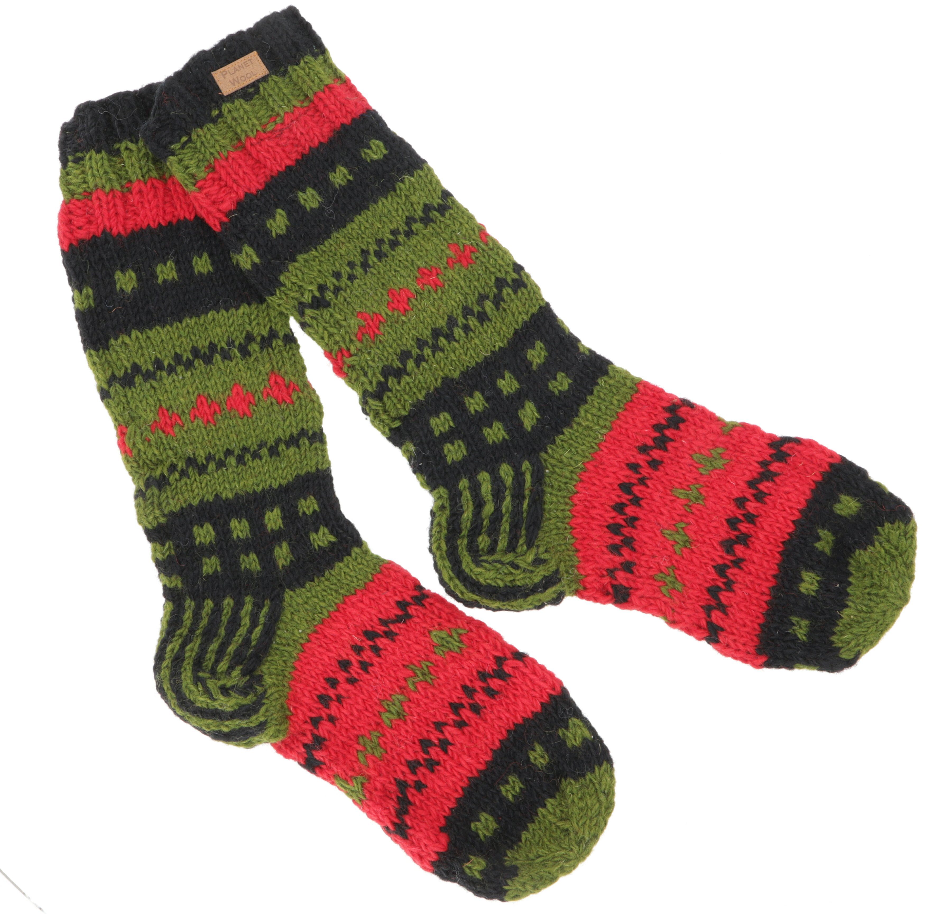 Guru-Shop Haussocken Handgestrickte Schafwollsocken, Nepal Socken -.. günstig online kaufen