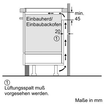 SIEMENS Induktions Herd-Set EQ211WA00, mit Teleskopauszug nachrüstbar