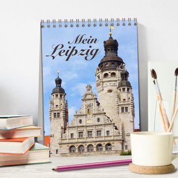 CALVENDO Wandkalender Mein Leipzig (Tischkalender 2024 DIN A5 hoch), CALVENDO Monatskalender