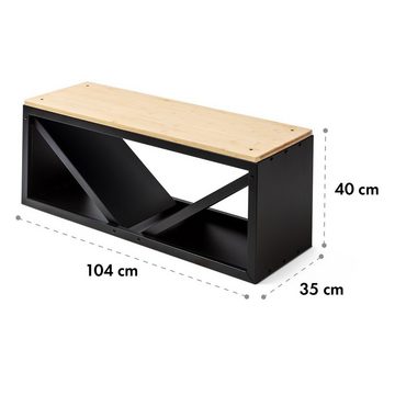 blumfeldt Feuerschale Kindlewood L Black, (ansehnlich moderner Holzspeicher mit Sitzbank-Funktion)