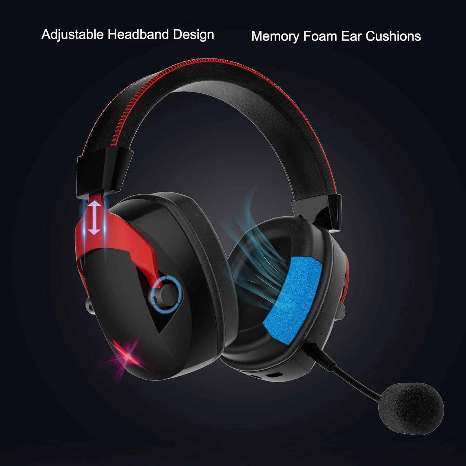BL200 und (Kabelloser Gaming-Headset Kabelmodus) Acinaci RGB Noise-Cancelling-Mikrofon Bluetooth, mit Kopfhörer, mm LED-Licht, 3,5