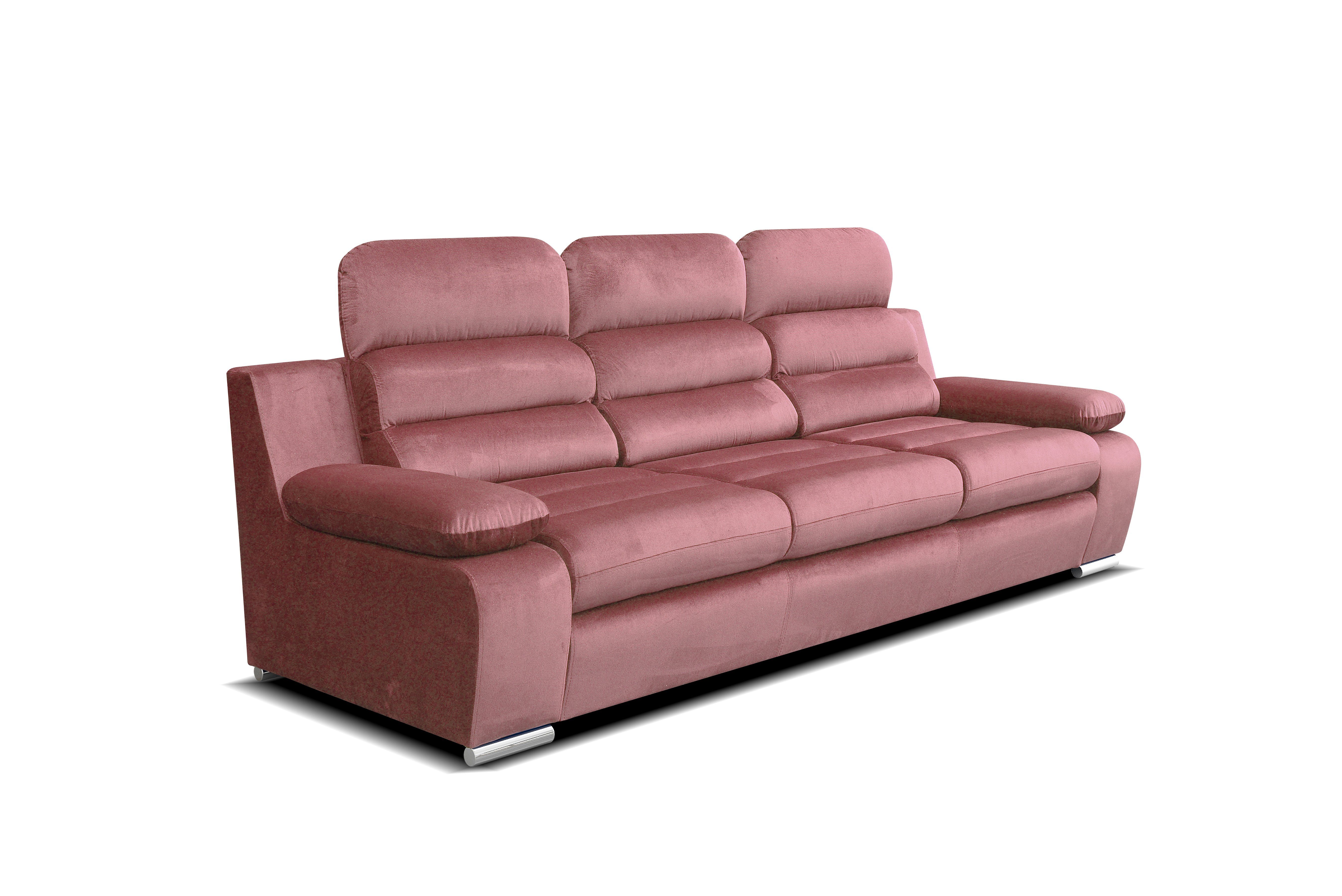 Sofa Amber Schlafsofa robin PINK Schlafcouch Schlaffunktion mit 3-Sitzer Schlafsofa