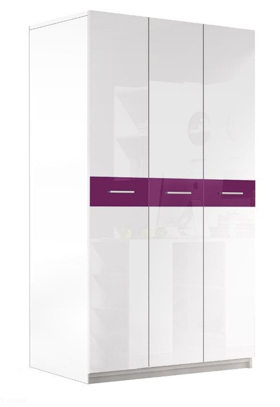 Xlmoebel Kinderkleiderschrank Neuer lila Hochglanz-Kleiderschrank für Kinderzimmer. (Kleiderschrank) Hergestellt in Europa