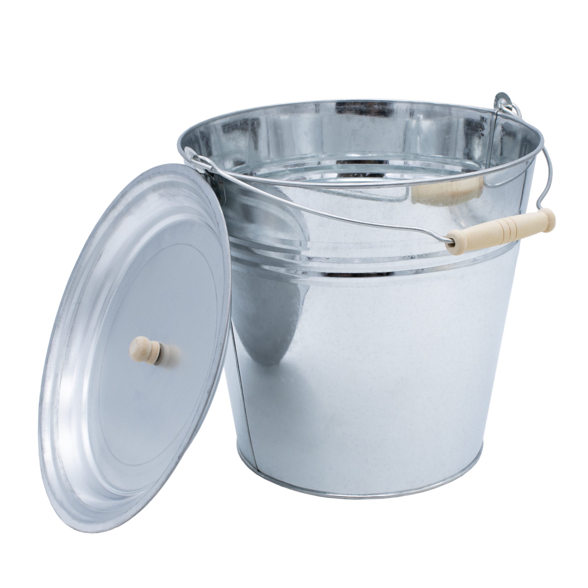 Übertopf Zinkeimer mit Deckel - 12 L