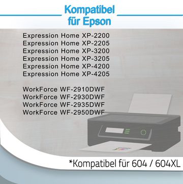 Druckerparadies 4er Multipack für Epson 604XL Tintenpatronen Set Tintenpatrone (4-tlg., für XP3200 XP2205 XP3205 XP4200 XP4205 WF2910 WF2930 WF2935 WF2950)
