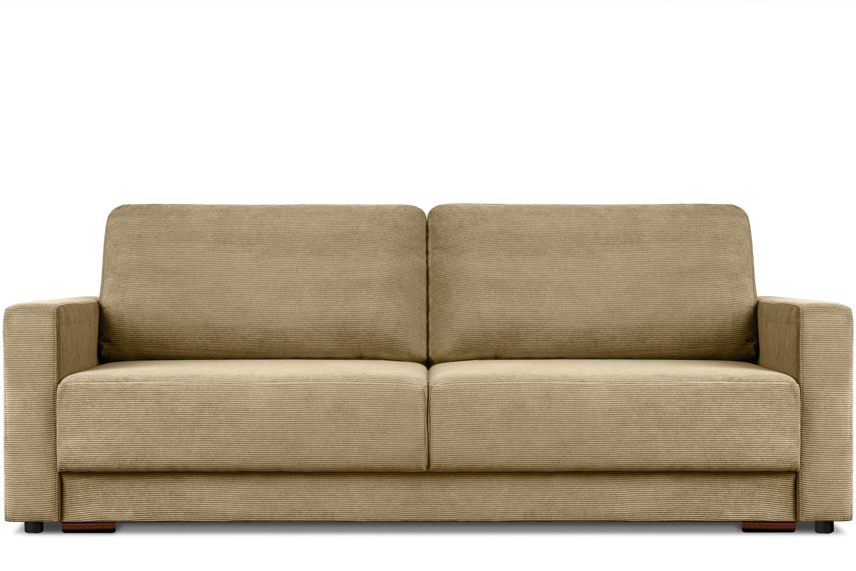 Konsimo Schlafsofa RUVIS Sofa 3 Sitz- Personen, Garantie Schlaffunktion, mit und des Bettkasten Schlafkomforts